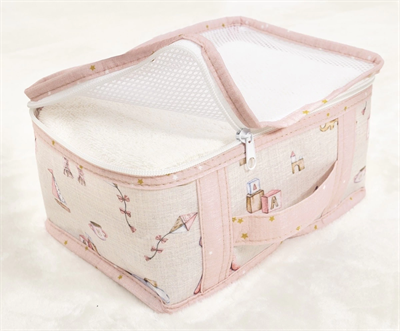 Baby 6lı Desenli Fileli Bavul Valiz İçi Düzenleyici Çok Amaçlı Organizer (pembe)