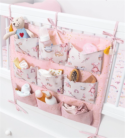 Baby 9 Cepli Bağlamalı Beşik Kenarı Düzenleyici (pembe)