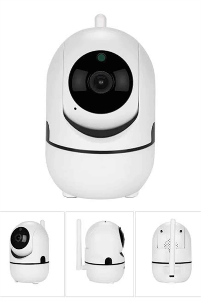 Baby Kamera Kablosuz 720P Beyaz 360 Derece Wifi Kamera Full HD 1080p