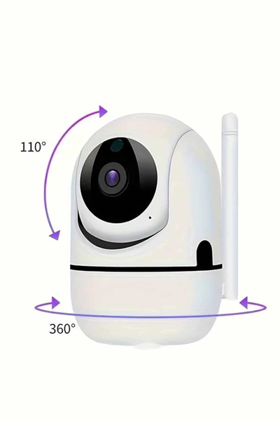 Baby Kamera Kablosuz 720P Beyaz 360 Derece Wifi Kamera Full HD 1080p