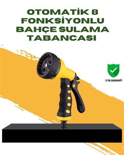 Bahçe Sulama Tabancası Hortum Ucu 8 Fonksiyonlu Ayarlanabilir