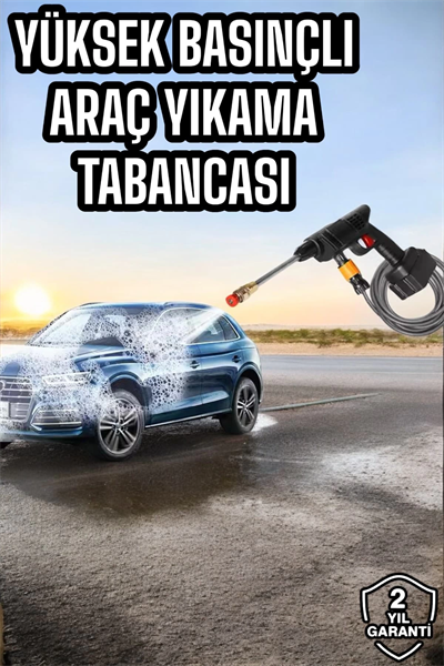 Bahçe ve Araba Yıkama Tabancası Su Basınçlı Hazneli Bataryalı Oto Yıkama