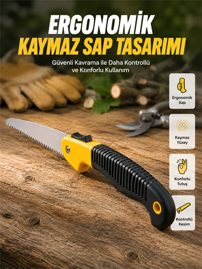 Bahçe ve Odun Kesimi İçin Katlanır El Testeresi