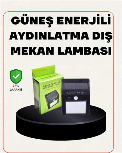Bahçe ve Veranda İçin Güneş Paneli ile Otomatik Şarj Olan LED Duvar Lambası