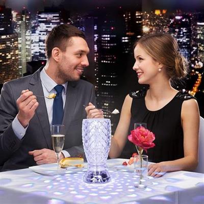 Balık Süzgeç Model USB Şarjlı Kumandalı 16Farklı Işık Modlu Masa Üstü Kristal Akrilik Led (3936)