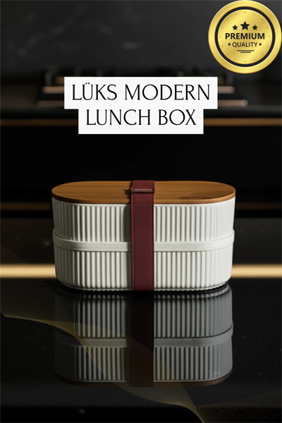 Bambu Kahvaltılık Saklama Kabı İki Bölmeli Büyük Lunch Box