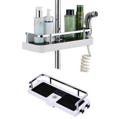 Banyo Direğine Asılabilir Köşelik Şampuanlık Sabunluk Çift Askılı Düzenleyici Raf Paslanmaz (3936)