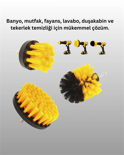 Banyo ve Mutfak İçin Matkap Ucu Temizlik Fırçası 3’lü Set