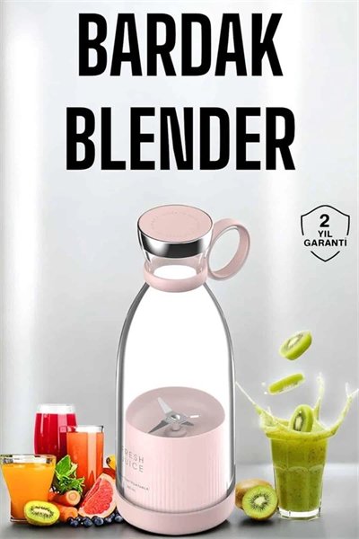Bardak Blender Smoothie Meyve Sıkacağı Şarjlı Cam Taşınabilir