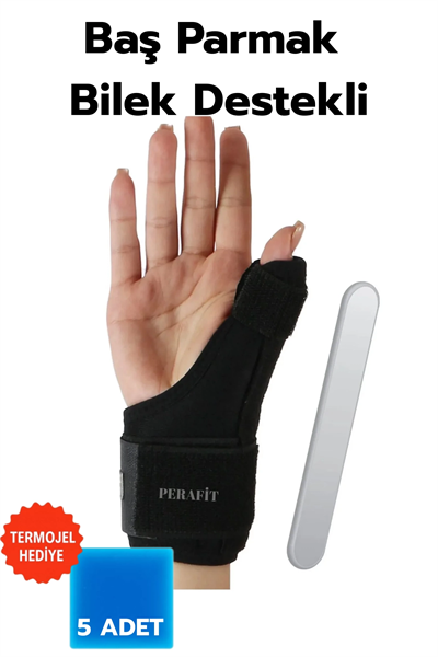 Baş Parmak Ve Bilek Destekli El Bilekliği Metal Atel De Quarvein 5 Termojelli Paket
