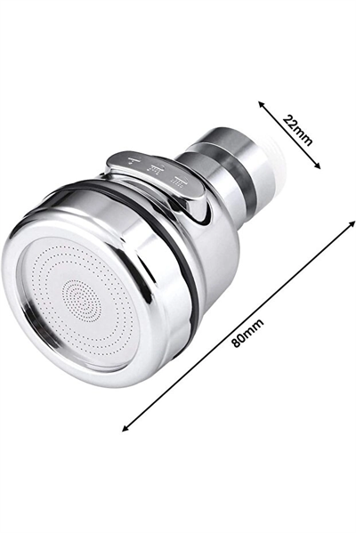 Basınçlı ve Sıçramasız 3 Modlu 360° Döner Krom Musluk Başlığı Evye Lavabo ve Çeşme Batarya Ucu