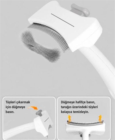 Basmalı Metal Uçlu Evcil Hayvan Tüy Toplama Tarağı  Cm-586 Bx40