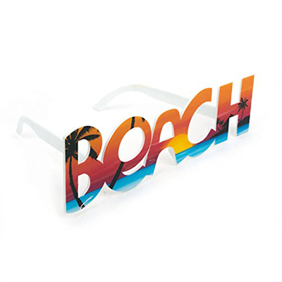 Beach Yazılı Parti Gözlüğü Yaza Merhaba Hawaii Show Gözlüğü 19x6 Cm Bx40