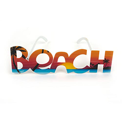 Beach Yazılı Parti Gözlüğü Yaza Merhaba Hawaii Show Gözlüğü 19x6 Cm Bx40