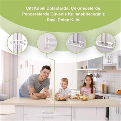 Bebek Çocuk Çekmece Ve Dolap Koruma Raylı Güvenlik Sistemi Emniyet Kilidi Bx40