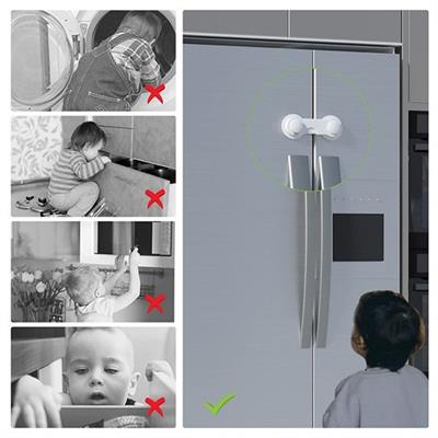 Bebek Çocuk Güvenliği Çekmece ve Dolap İçin Kendiliğinde Yapışkanlı Vidasız Kapak Kilidi (3936)
