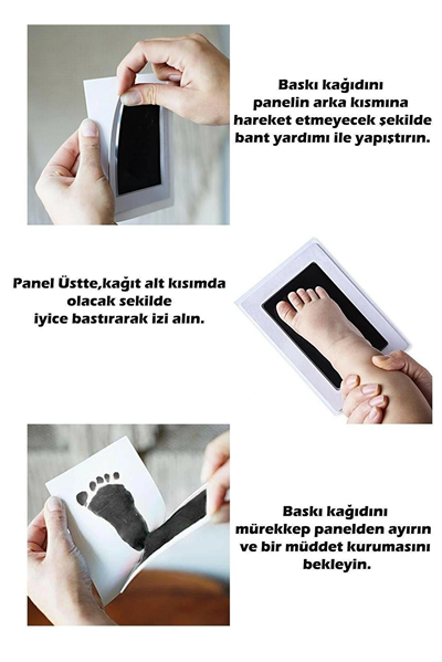 Bebek El Ayak Izi Fotoğraf Çerçevesi El Ayak İzi Kalıbı Seti