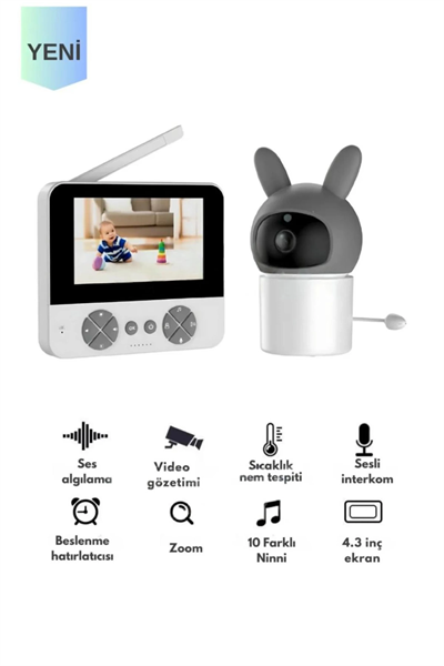 Bebek Kamerası Kumandalı Monitörlü Karşılıklı Konuşma Özellikli , Hatırlatıcılı Ip Bebek Kamerası
