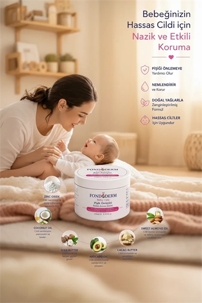 Bebek Pişik Kremi Çinko Oksit ve Lanolin İçerikli Bariyer Krem Yoğun Onarıcı Cilt Bakım Kremi