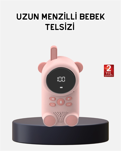 Bebek Telsizi LCD Ekran VOX İki Yönlü İletişim USB Şarj Hafif