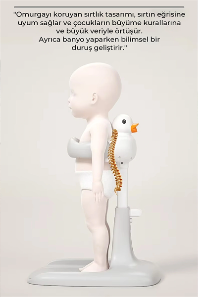 Bebek Yıkama Yardımcısı Ayarlanabilir Yükseklikli Ergonomik Bebek Banyo Ördekli