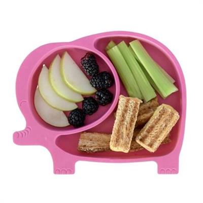 Bebek ve Çocuk için Sevimli Fil Model Desenli Yemek Bebek Mama Kabı Bölmeli Tabak (3936)