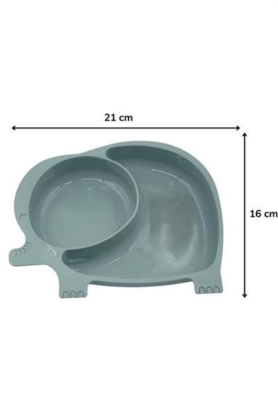 Bebek ve Çocuk için Sevimli Fil Model Desenli Yemek Bebek Mama Kabı Bölmeli Tabak (3936)