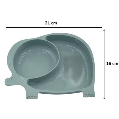 Bebek ve Çocuk için Sevimli Fil Model Desenli Yemek Bebek Mama Kabı Bölmeli Tabak (3936)