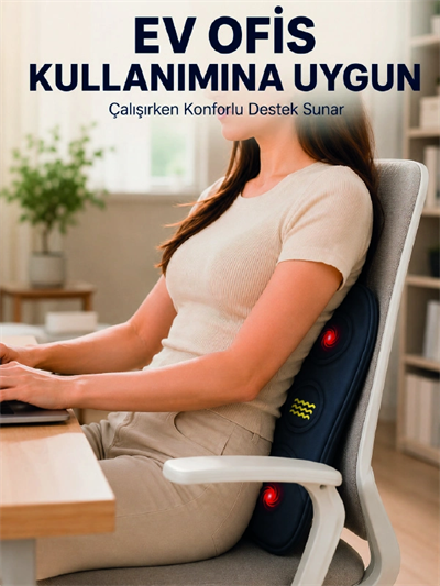 Bel Destek Minderi Isıtmalı Masaj Özellikli Günlük Kullanım