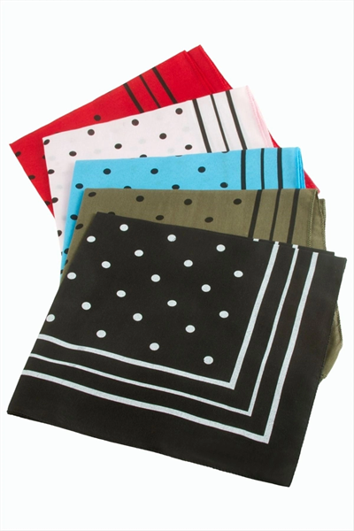 Benekli Desenli Keten Bandana 50*50