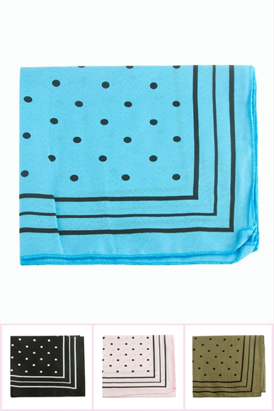 Benekli Desenli Keten Bandana 50*50