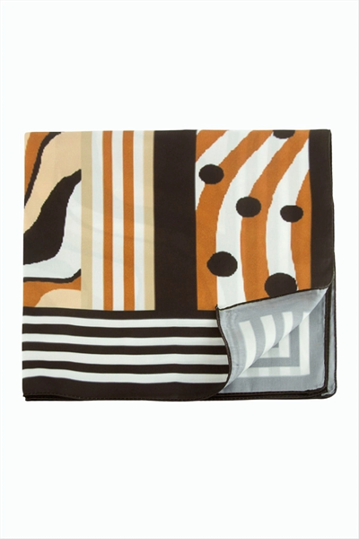 Benekli Desenli Zr Şifon Fular 50*50 cm
