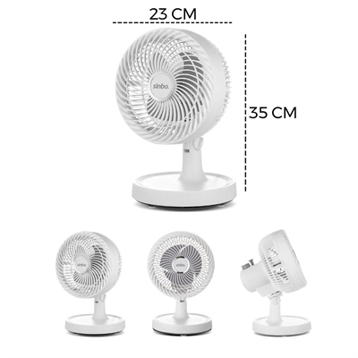 Beyaz 12 Inc Ev - Ofis Kompakt - Sessiz - İki Kademe Masaüstü Vantilatör Sf-7703 Bx40