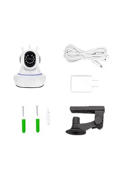 Beyaz 360° wifi ip güvenlik kamera gece görüşlü sensörlü SD kart destekli HD kayıt H.264