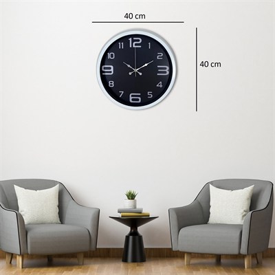 Beyaz 40 Cm Metal Modern Duvar Saati