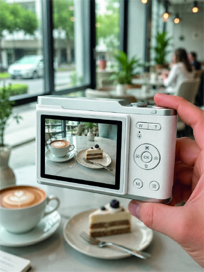 Beyaz 4K Dijital Kamera 2.4 İnç HD Ekran ve LED Flaşlı