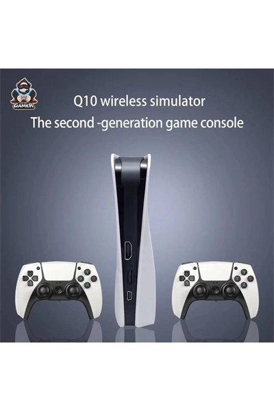 Beyaz 4K UHD retro joystickli çift kişilik oyun konsolu 128GB PS1 PES GTA destekli