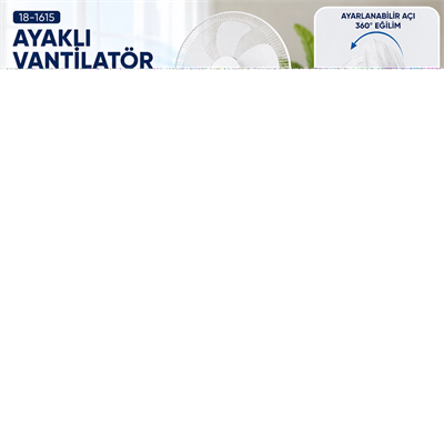 Beyaz 5 Pervane - 16 Inc Ev - Ofis Kompakt - Sessiz - Üç Kademe 140cm Yükseklik Ayaklı Vantilatör Sf-6789 Bx40