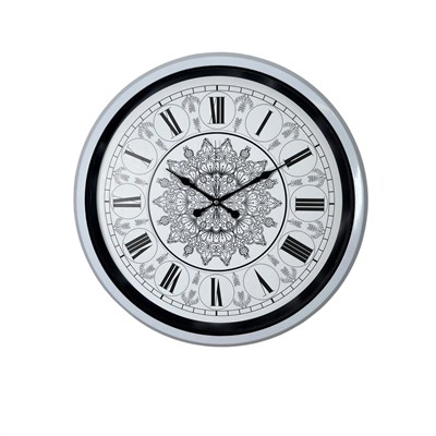 Beyaz 52 Cm Metal Mandala Desenli Tasarım Duvar Saati