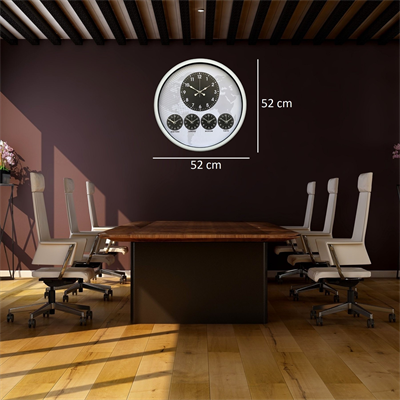 Beyaz 52 Cm Zarif Dünya Saati
