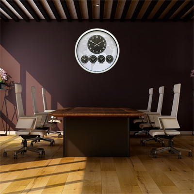 Beyaz 52 Cm Zarif Dünya Saati