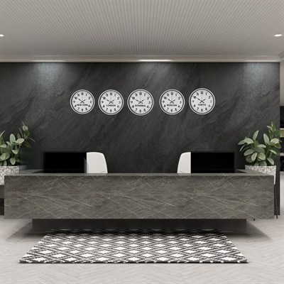 Beyaz 5’li Dünya Saat Seti 36 cm Standart