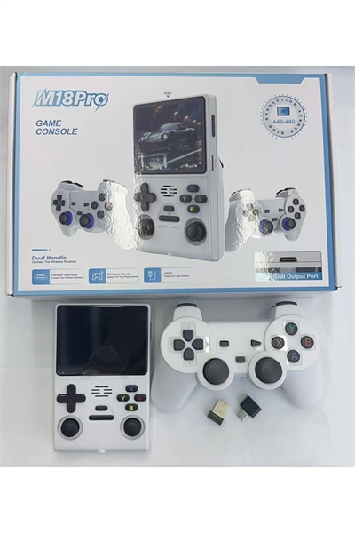 Beyaz Bluetooth özellikli retro arcade oyun konsolu ve rocker Wi-Fi TV bağlantılı