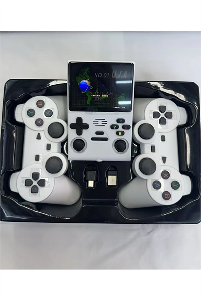 Beyaz Bluetooth özellikli retro arcade oyun konsolu ve rocker Wi-Fi TV bağlantılı