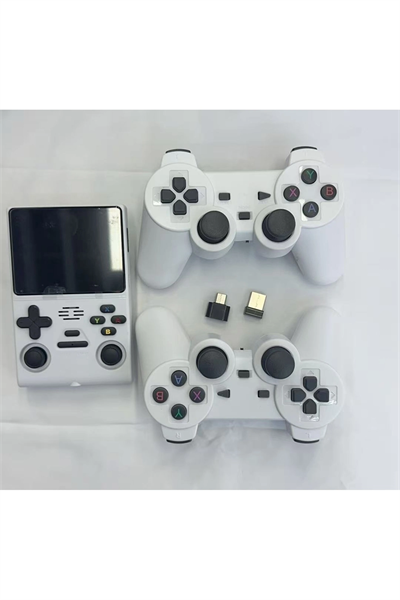 Beyaz Bluetooth özellikli retro arcade oyun konsolu ve rocker Wi-Fi TV bağlantılı