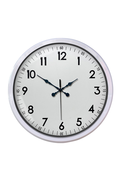 Beyaz Dekoratif Stil 52 Cm Metal Duvar Saati
