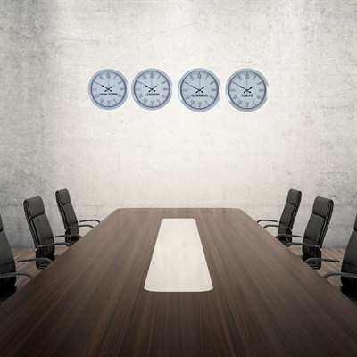 Beyaz Elite Roma 4’lü Metal 36 cm Dünya Duvar Saati