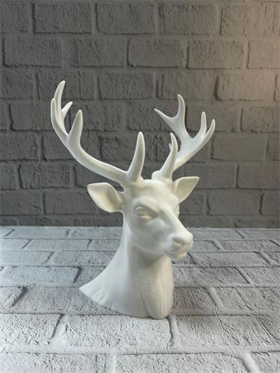 Beyaz Geyik Biblo 23 cm Dekoratif Modern Tasarım