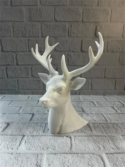 Beyaz Geyik Biblo 23 cm Dekoratif Modern Tasarım