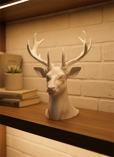 Beyaz Geyik Biblo 23 cm Dekoratif Modern Tasarım